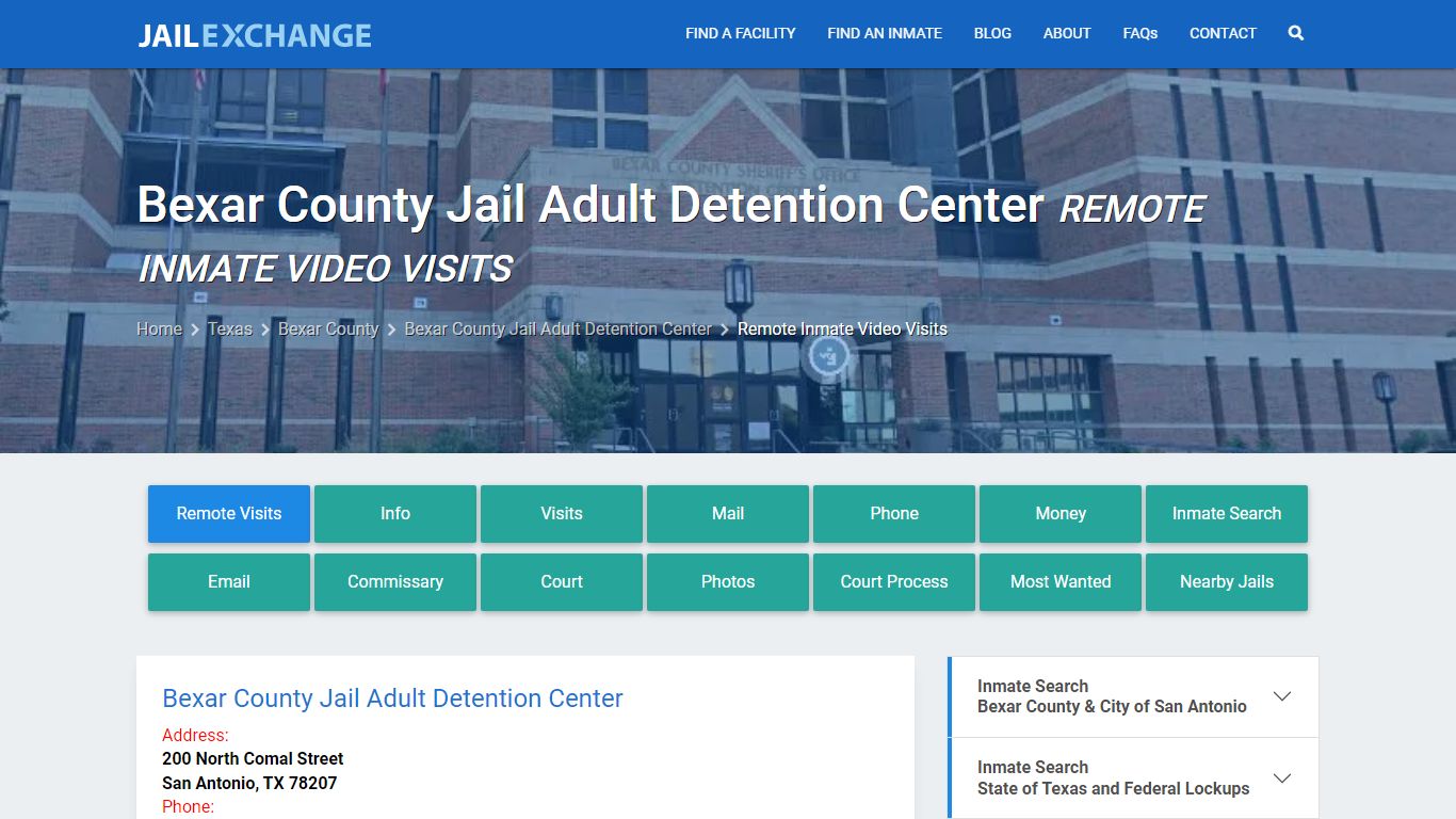 Video Visitation - Bexar County Jail Adult Detention Center, TX
